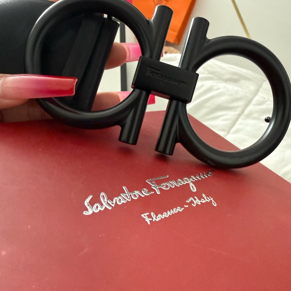 Salvatore Ferragamo Matte Black Belt Buckle